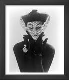 Anne Gunning in an Erik felt and Velvet Mandarin Hat with Veil  1950