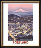 Poster of Mt Hood over Portland  Oregon