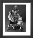 Children Pulling a Christmas Cracker  1962