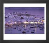 Overview of Mykonos Town harbor  Mykonos  Cyclades Islands  Greece