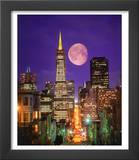 Moon Over Transamerica Building  San Francisco  CA
