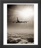 Airplane Flying Through Clouds
