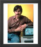 Portrait of Apple Co Founder Steve Jobs Posing with Apple Ii Computer