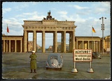 Berlin Divided: The Brandenburg Gate Stands Isolated Between East and West Berlin