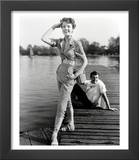 Pat Goddard in Malcom Brown Gingham Blouse and Jeans with Roger Moore  1952
