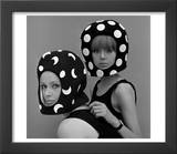 Celia Hammond and Patty Boyd in Edward Mann Dots and Moons Helmets  1965