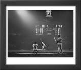 Boston Red Sox Player Ted Williams  While Watching Pitcher Warm-up Catcher Sherm Lollar
