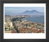 Mt Vesuvius and View over Naples  Campania  Italy