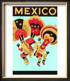Mexico: 3 Male Dancers with Headdresses