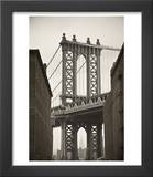 Manhattan Bridge and Empire State Building  New York City  USA