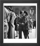 Couple in Penn Station Sharing Farewell Kiss Before He Ships Off to War During WWII