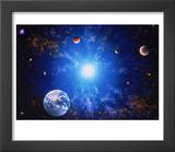 Illustration of Earth and Glowing Star