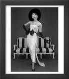 Model in John Cavanagh's Strapless Evening Gown  Spring 1957