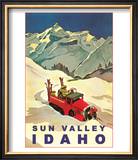 Sun Valley  Idaho  Vintage Truck with Skiers