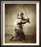 Samurai with Raised Sword  circa 1860