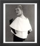 Susan Abraham in a John Cavanagh Tiered Evening Jacket  Dress and Hat  1954