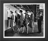 5 Models Wearing Fashionable Dress Suits at a Race Track Betting Window  at Roosevelt Raceway