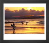 Surfers at Sunset  Gold Coast  Queensland  Australia