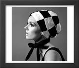 Black and White Checked Bonnet  1960s
