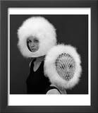 Two Capsule Line Feathered Helmets  1960s