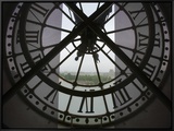 View Across Seine River from Transparent Face of Clock in the Musee d'Orsay  Paris  France