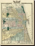 Map of Chicago City  c1876