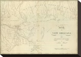 Map of New Orleans and Adjacent Country  c1824