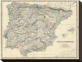 Spain  Portugal  c1861