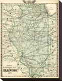 Official Railroad Map of the State of Illinois  c1876