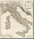 New Map of Italy with the Islands of Sicily  Sardinia and Corsica  c1790