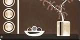 Brown and Gold Orchids with Fruit Bowl