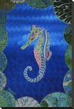 Seahorse on Blue