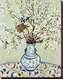 Blue and White Vase with Bird