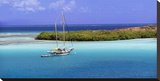Sailboat at anchor  Island of Culebra  Puerto Rico