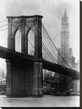 Brooklyn Bridge and Woolworth Building  1921