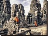 Boy Monks reading in Angkor Wat  Cambodia