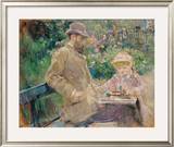 Eugene Manet (1833-92) with His Daughter at Bougival  C1881 (Oil on Canvas)