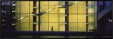 Silhouette of a Person Walking in Front of a Building  Paul Lobe Haus  Berlin  Germany