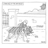 Yard sale at the Romney's features Karl Rove at a table selling away Gover… - New Yorker Cartoon