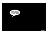 In a pitch black room a speech bubble appears  suggesting that General Pet… - New Yorker Cartoon