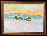 Norwegian Landscape  Blue Houses  1895 (Oil on Canvas)