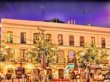 Alaneda De Hercules Square by Night  Seville  Spain Digital Illustration