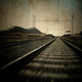 Train Travelling at Speed on a Railway