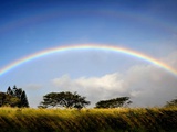 A Double Rainbow Above Countryside