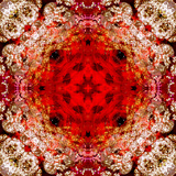 Sivery Golden Red Square Mandala