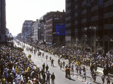 Finishers on Boyleston Street at the 1990 Boston Marathon