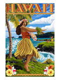 Hawaii Hula Girl on Coast