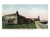 St Augustine  Florida - Fort Marion Water Battery Scene