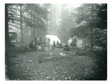 Mt Hood  Oregon - Camping Scene with Carriage Photograph