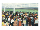 Saratoga Springs  New York - Crowds at Race Track Ticket Windows